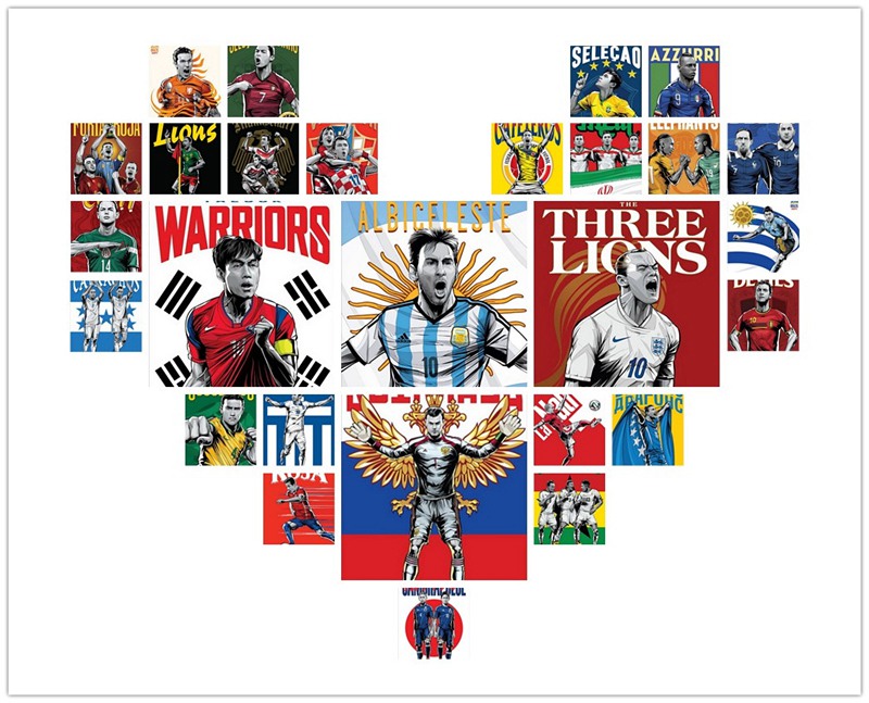 브라질 월드컵 개막 초읽기, 32강팀 포스터 등장