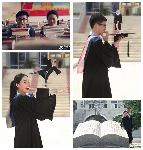 산둥서 졸업 앞둔 대학생 연인의 졸업사진 화제