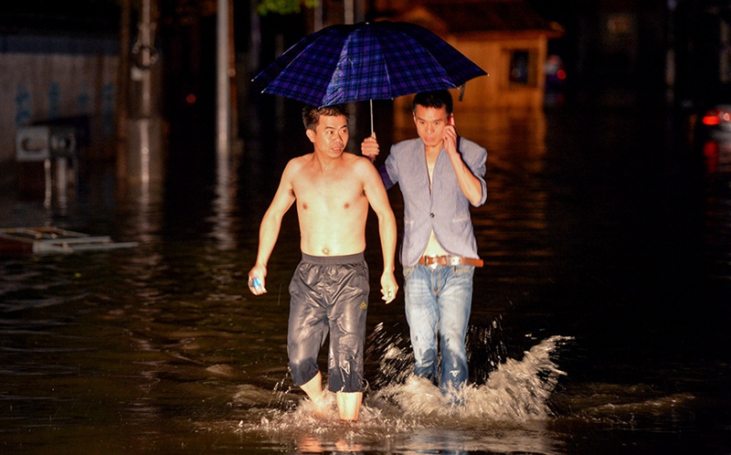 폭우 쏟아진 후난 펑황현, 12만 명 긴급 대피