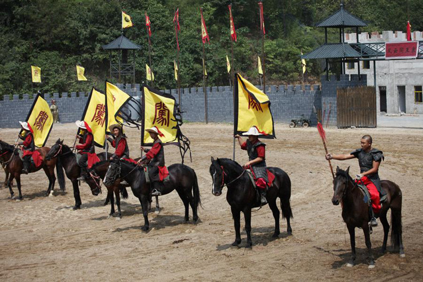 산시 촹왕자이서 고대 마상전(馬上戰) 공연 재현해 