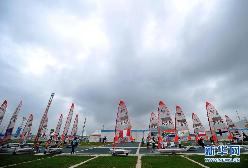 난징 유스올림픽:각국 요트경기 준비로 한창