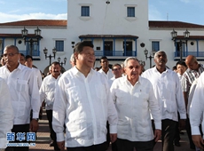 시진핑,쿠바 의장과 산티아고 방문
