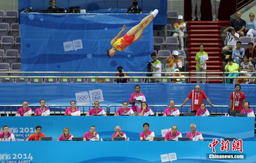유스올림픽 중국 女 트램펄린 주쉐잉 선수 金  획득 