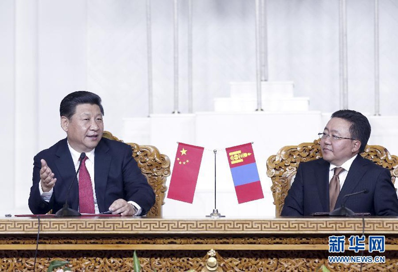 시진핑, 몽골 대통령과 회담 후 공동 기자회견 가져