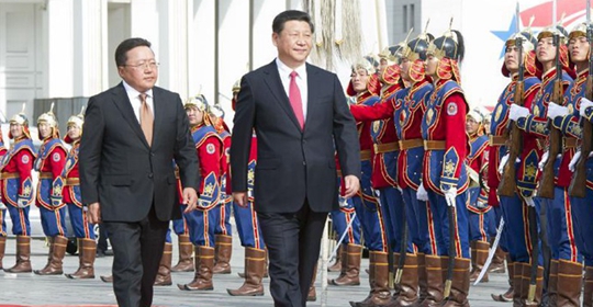 몽골 대통령, 시진핑 방문 환영식 성대히 개최