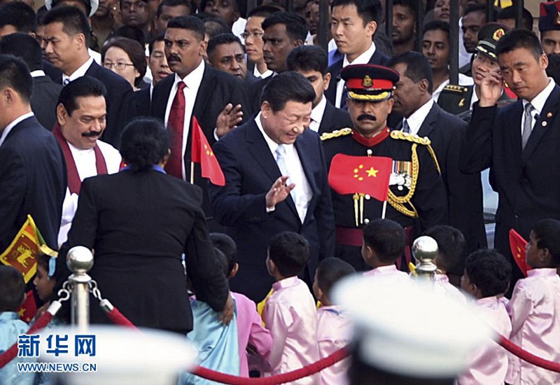 스리랑카 대통령, 시진핑 방문 환영식 성대히 마련해