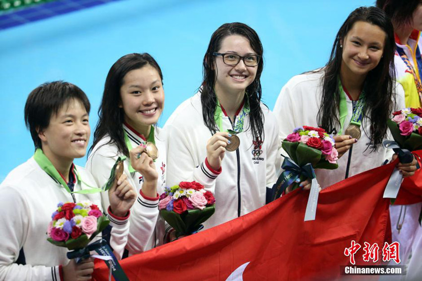 아시안게임 女 자유형 4*100M, 중국홍콩팀 동메달 획득