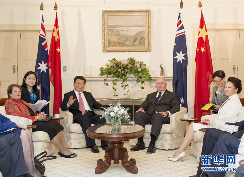 시진핑, 코스그로브 호주 총독이 마련한 환영식에 참석
