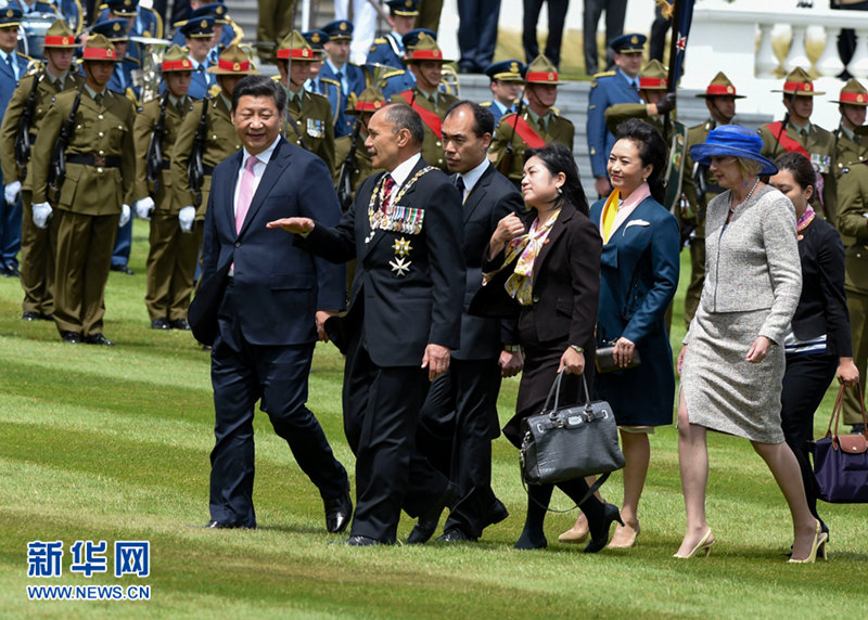 시진핑, 뉴질랜드 총독이 마련한 환영식에 참석