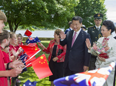 시진핑, 호주 방문 환영식 참석