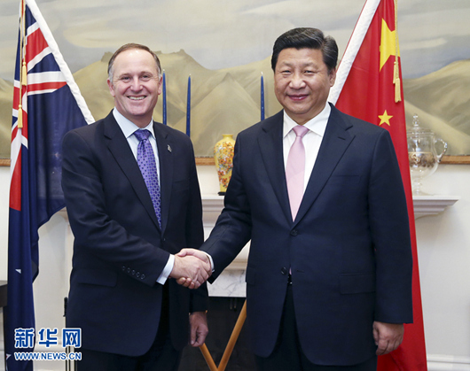 중국-뉴질랜드, 전면적 전략동반자 관계로 격상
