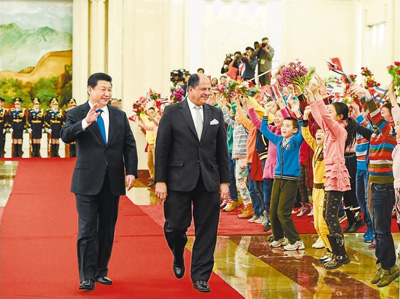 회담 전 시진핑 주석은 인민대회당에서 솔리스 코스타리카 대통령 환영식을 거행했다. 