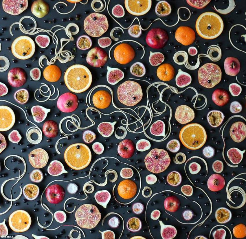 英예술가, 채소 이용한 회화 작품으로 채식생활 호소