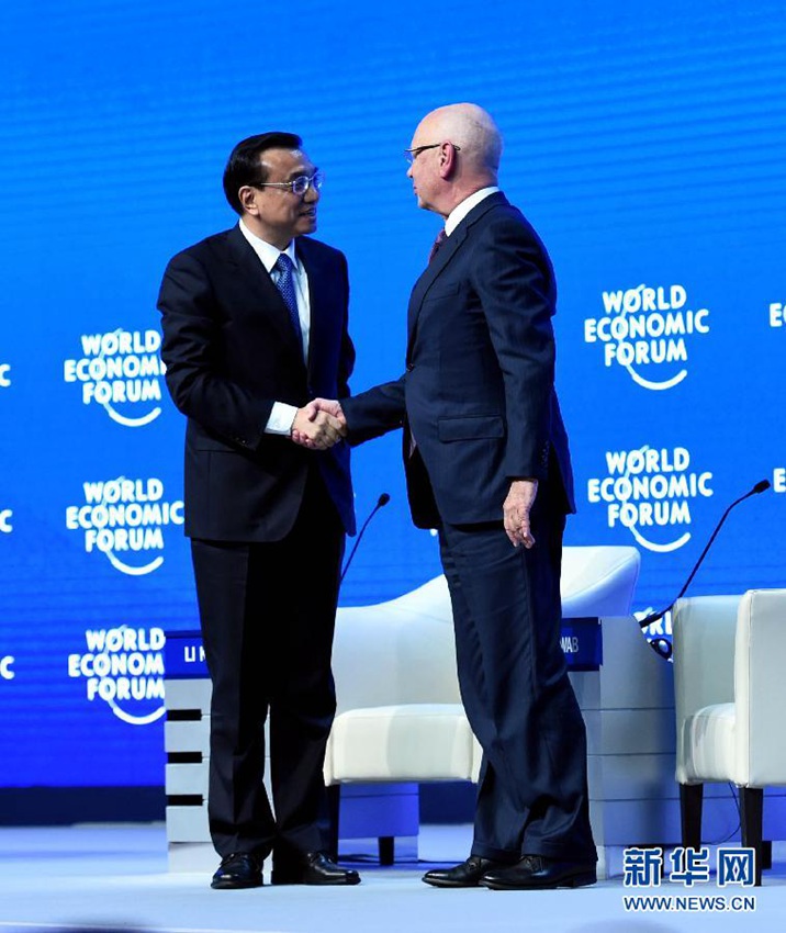 리커창, WEF 연차 총회서 특별 축사 발표 