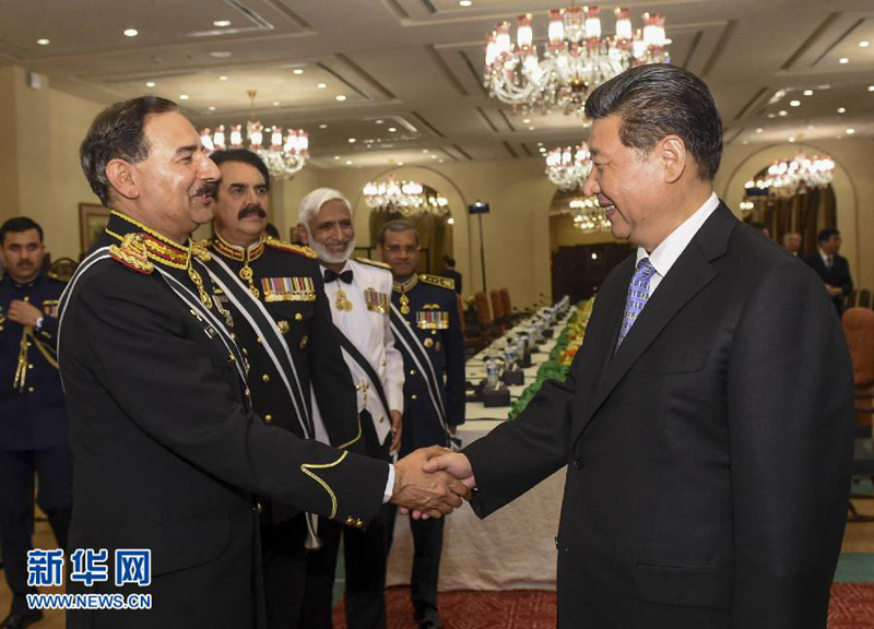 시진핑, 파키스탄 군 대표들과 만남 가져