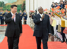 시진핑, 우간다 대통령과 회담