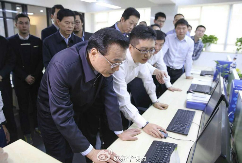 리커창, 전자상거래기업 참관 “인터넷+, 전망은 무한대”