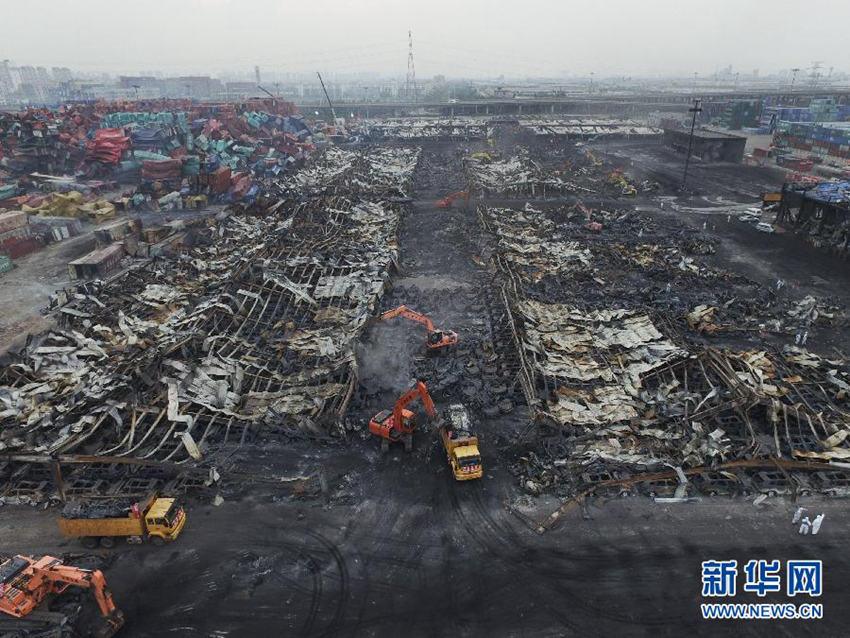 톈진항 폭발사고로 129명 사망, 현장 정돈작업 진행