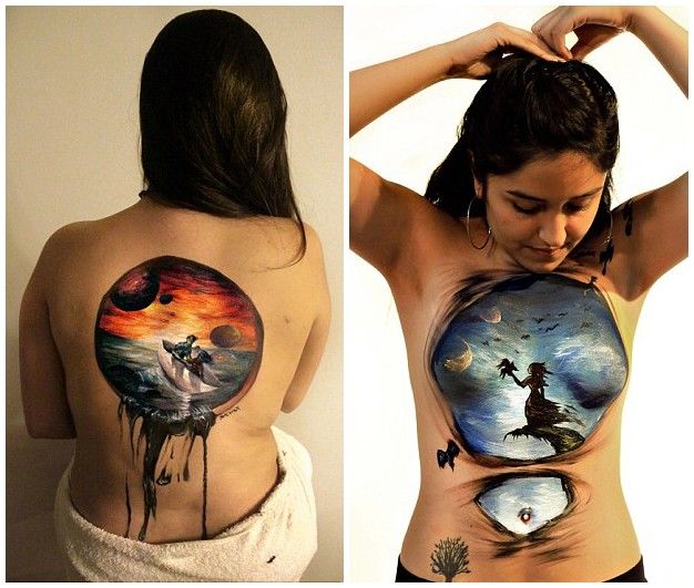 칠레 예술가, 여성 바디페인팅 ‘충격 비주얼’