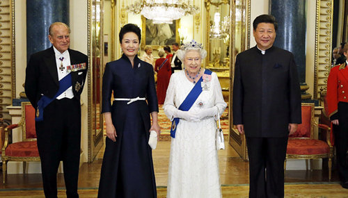 시진핑, 영국 여왕이 마련한 환영만찬 참석