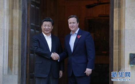 시진핑, 캐머런 영국 총리와 2차 회담 가져  