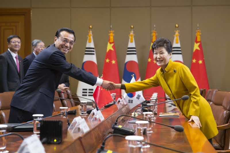 리커창 中 총리, 박근혜 대통령과 회담