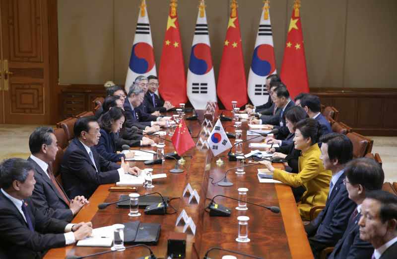 리커창 中 총리, 박근혜 대통령과 회담