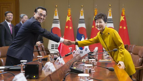 리커창 中 총리, 박근혜 대통령과 회담