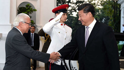 시진핑, 토니 탄 싱가포르 대통령과 회동
