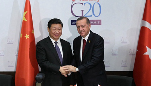 시진핑, 에르도안 터키 대통령과 회동
