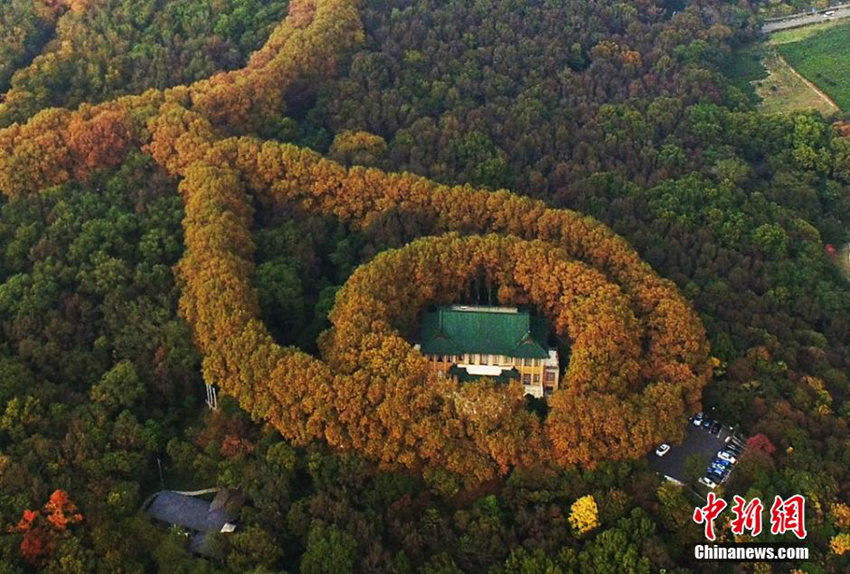 대자연의 ‘목걸이’, 상공에서 바라본 난징 메이링궁의 절경