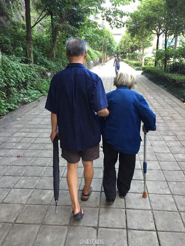 65세 아들, 5년 동안 매일 노모와 함께 걸어 네티즌 감동