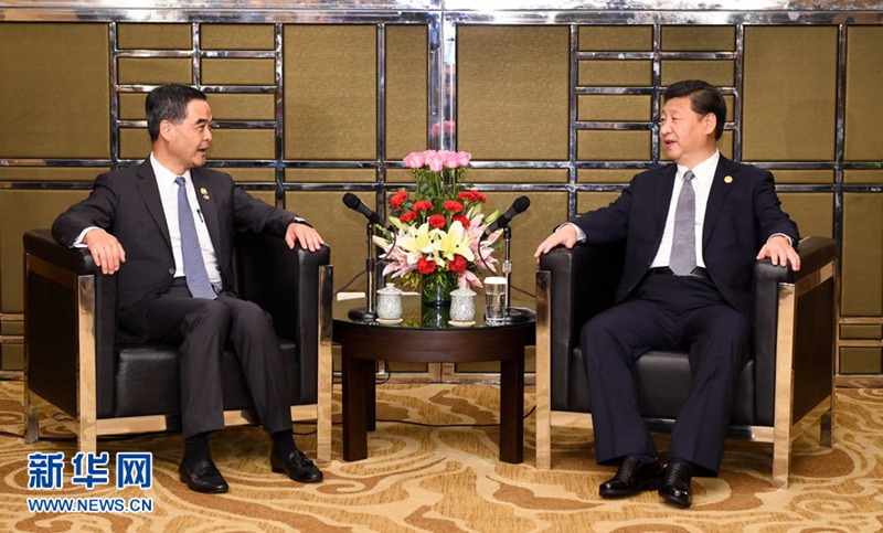 시진핑 주석, 마닐라서 량전잉 홍콩행정장관 접견