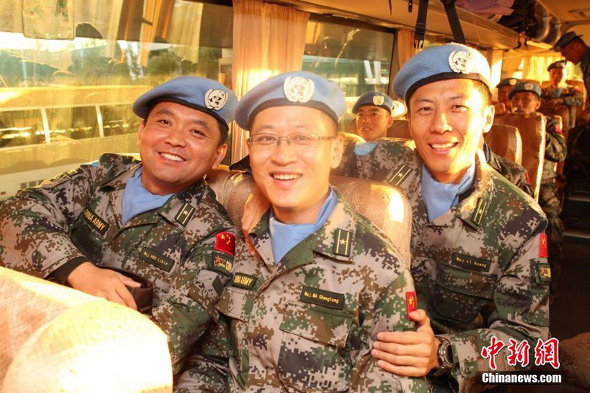 중국 첫 평화유지군 임무 마치고 무사히 귀국