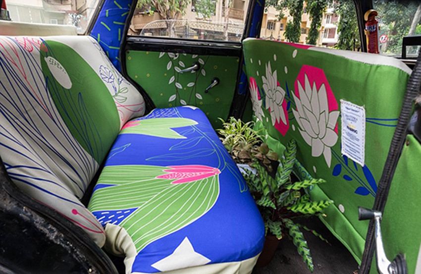 인도 뭄바이 택시의 개성있는 차내 장식… ‘화려한 변신’