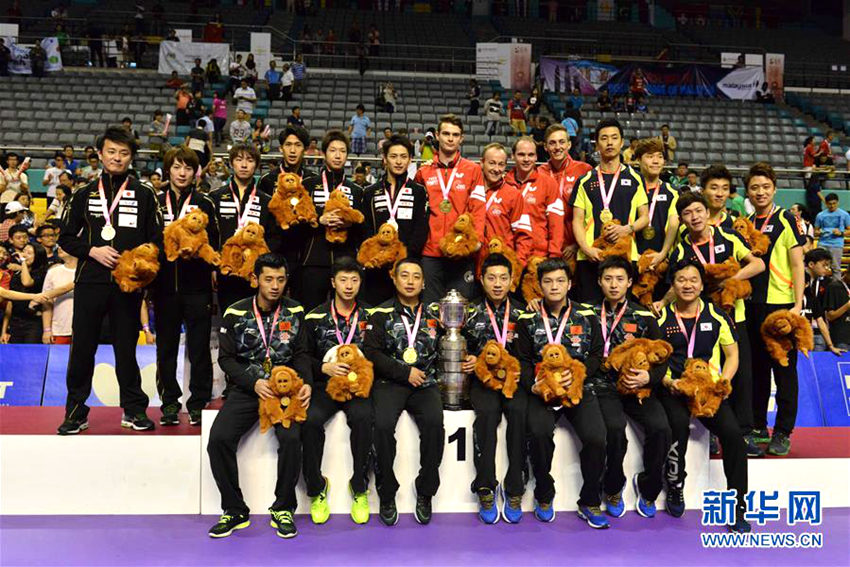 2016 세계 탁구 선수권 대회, 中남자대표팀 우승 차지