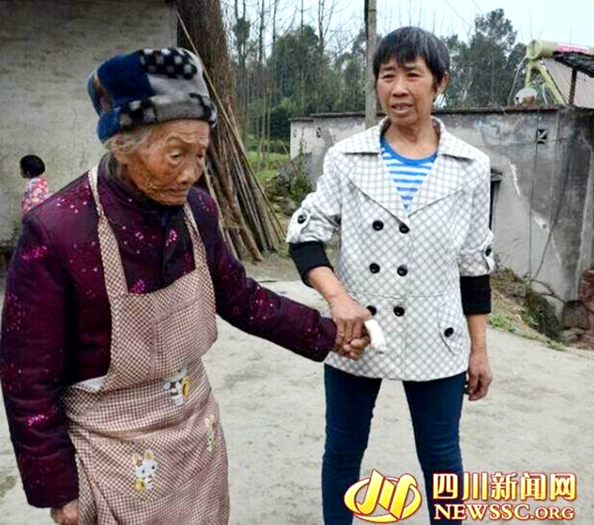 쓰촨, 110세 노인 돌본 61세 노인의 30년 세월