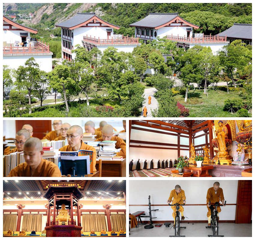 중국 불교학교 푸퉈산학원에 다니는 승려들