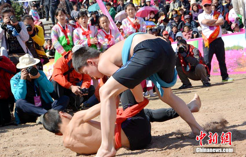 지린 옌볜에서 조선족 전통 씨름 대회 개최