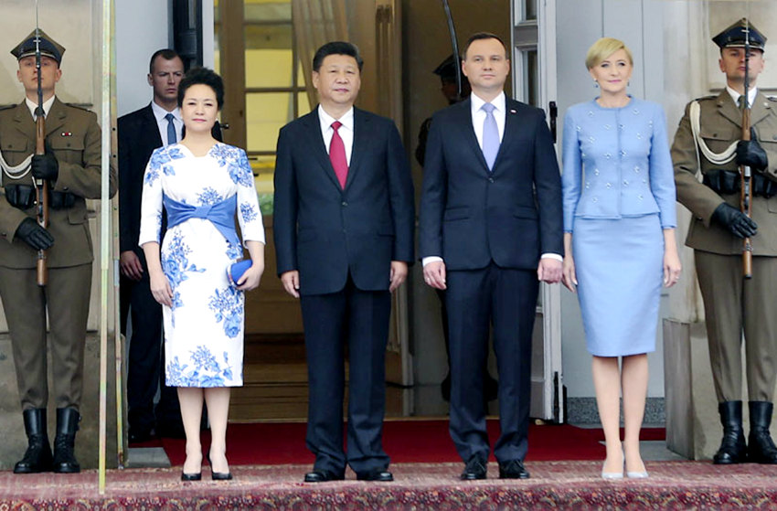 시진핑, 폴란드 대통령이 마련한 환영식에 참석