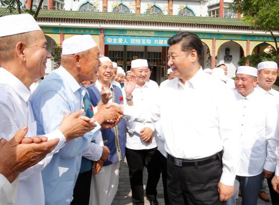 시진핑, 인촨의 사찰 ‘칭전스’ 방문
