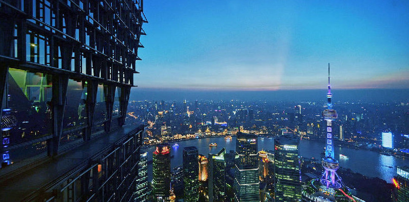 상하이 유리 다리 전망대, 340m 공중을 걷는 느낌