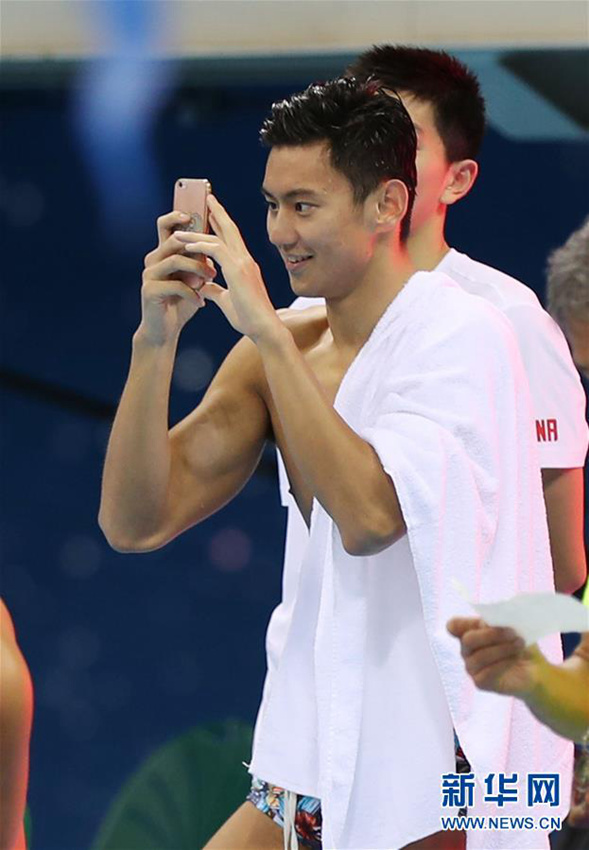 중국 올림픽 수영대표팀, 리우서 첫 적응 훈련