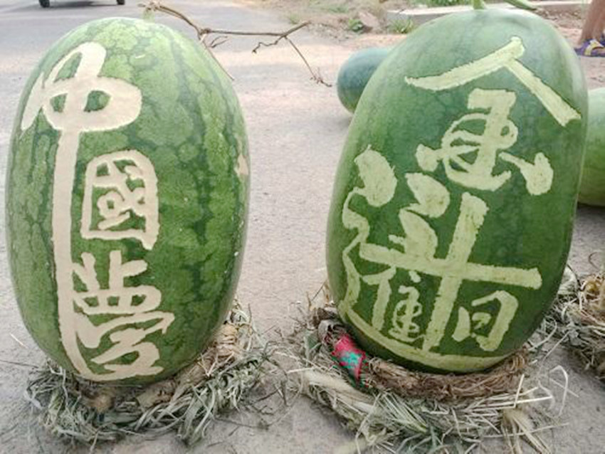 멋진 서예 글씨 적힌 수박, 11일 간 3,000kg 팔려