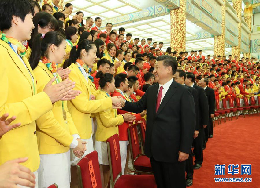 시진핑 주석, 제 31회 올림픽 중국 대표단 단원 접견