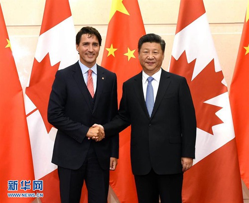 시진핑 주석, 캐나다 총리 접견