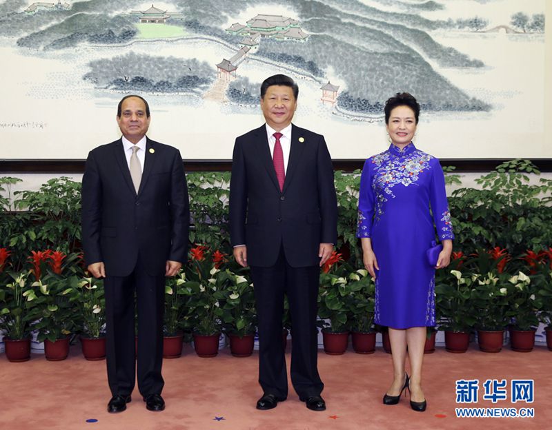 시진핑 주석 부부, 박 대통령 등 20개국 정상들과 환영 인사