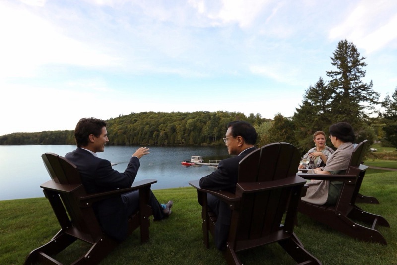 리커창, 캐나다 총리 가족만찬 참석