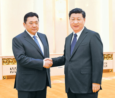 시진핑, 몽골 인민당 원내대표 접견
