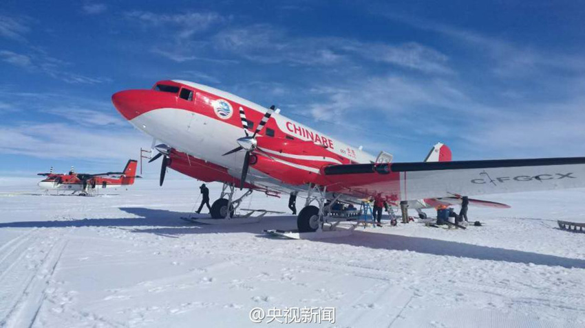 중국 최초의 극지 고정익 항공기 ‘쉐잉 601’, 남극 쿤룬기지에 착륙